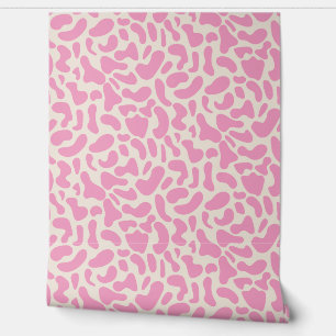 Papier Peint Motif d'impression de vache Abstraite rose chaud