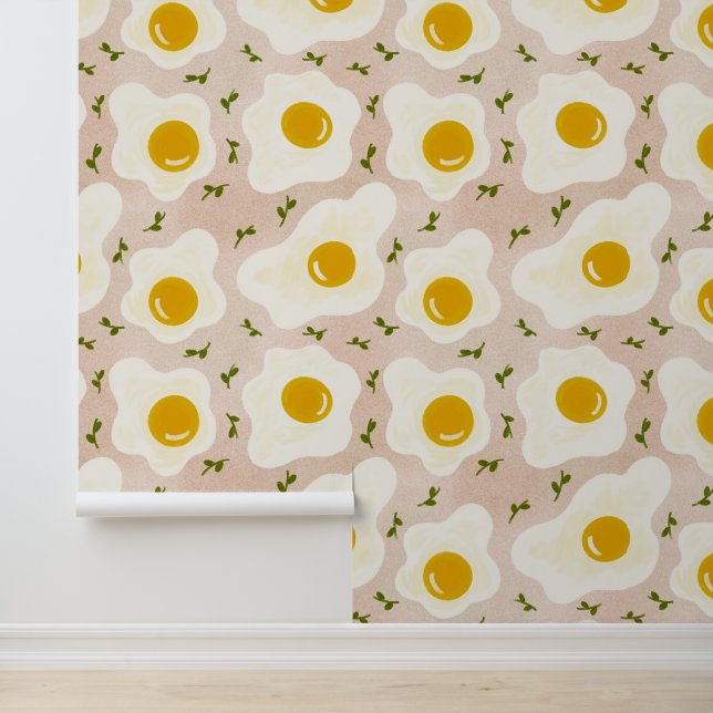 Papier Peint Motif d'oeufs frits (Application)