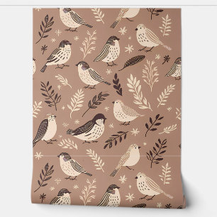 Papier Peint Motif d'oiseaux lunaires
