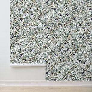 Papier Peint Motif d'olive de campagne française à l'aquarelle