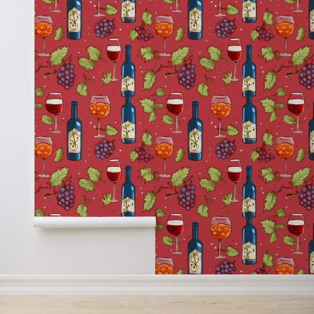 Papier Peint Motif du vin et du raisin (Application)