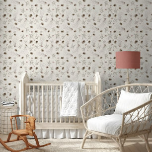 Papier Peint Motif élégant de winterberry de forêt au lavis