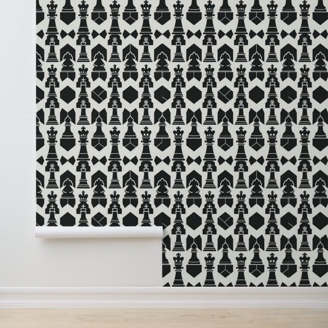 Papier Peint Motif Eléments d'échecs (Application)