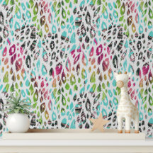 Motif Empreinte de léopard moderne Tropical coloré