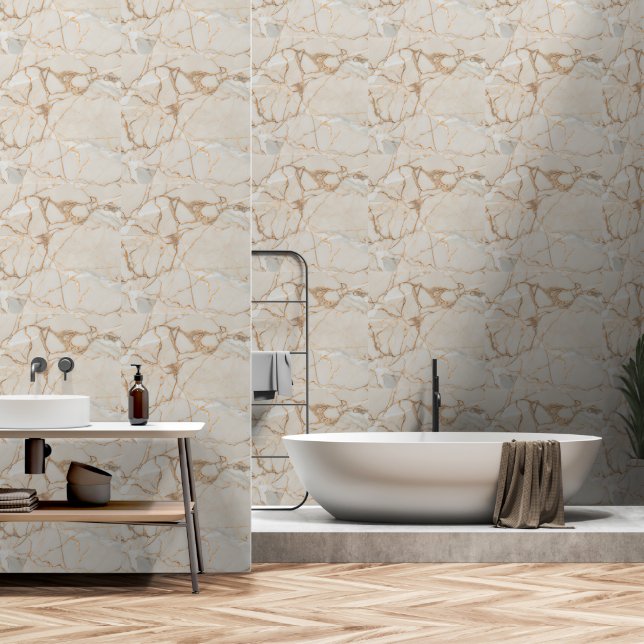 Papier Peint Motif en marbre (Salle de bain)