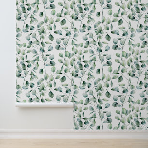 Papier Peint Motif Eucalyptus aquarelle