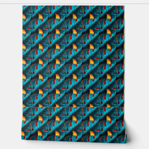 Papier Peint Motif feuille de palme verte