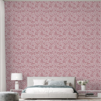 Papier Peint Motif feuille rose 2" * 10" Personnalisé Vinyl tex