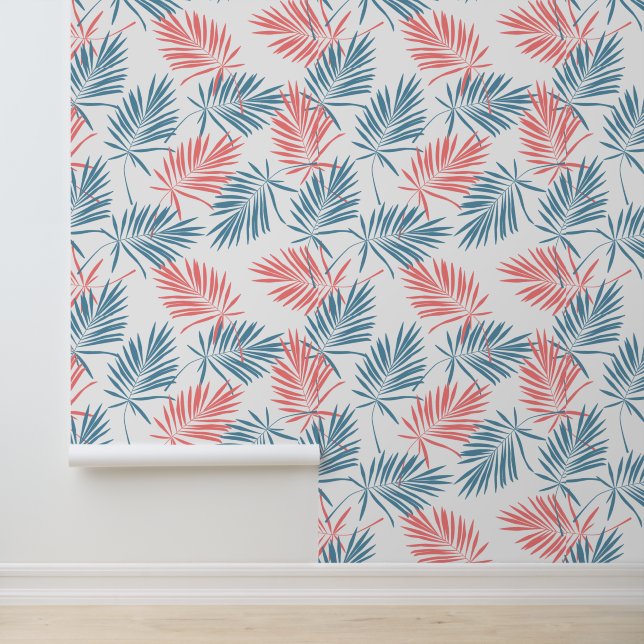 Papier Peint Motif feuille tropical (Application)