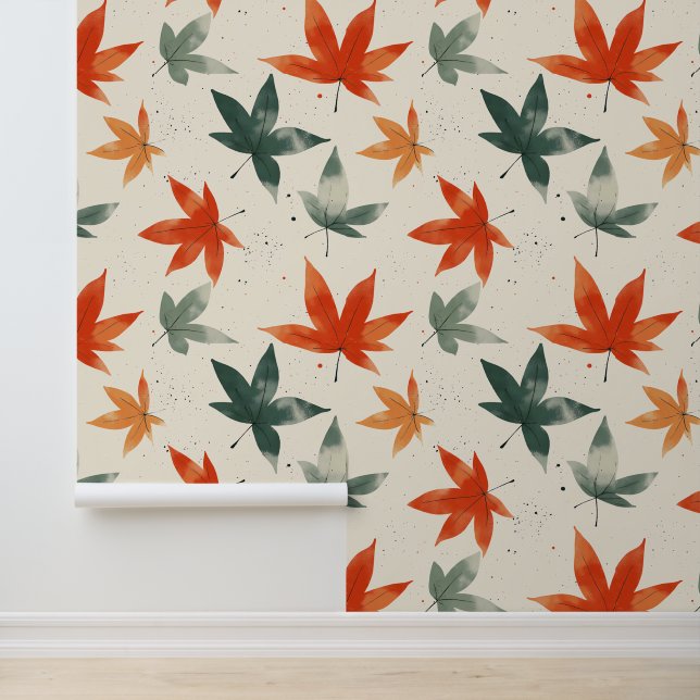 Papier Peint Motif Feuilles d'automne (Application)