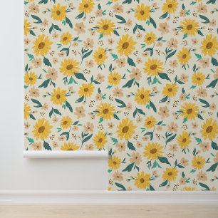 Papier Peint Motif Fleur de marguerite jaune