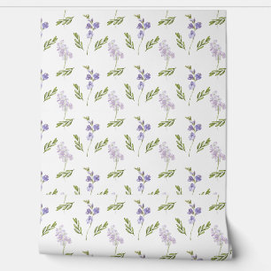 Papier Peint Motif floral aquarelle de fleurs sauvages de lavan