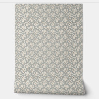 Motif Floral Blanc Et Gris