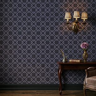 Papier Peint Motif floral bleu moderne classique
