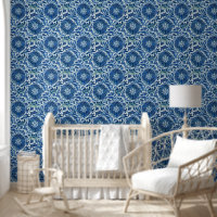 Motif floral chinois bleu