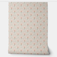 Motif floral gris pâle