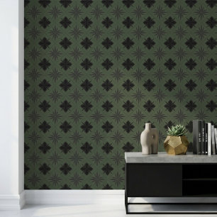 Papier Peint Motif Floral Moderne Classique Jaune Foncé