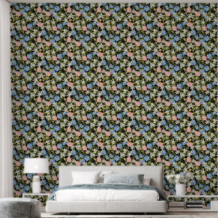Papier Peint Motif floral Pink Hydrangea Bleu Jasmin Folio