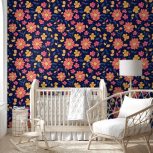 Papier Peint Motif floral rétro
