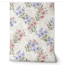 Motif floral sans couture de lys rose pastel viole