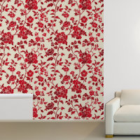 Motif floral vintage rouge
