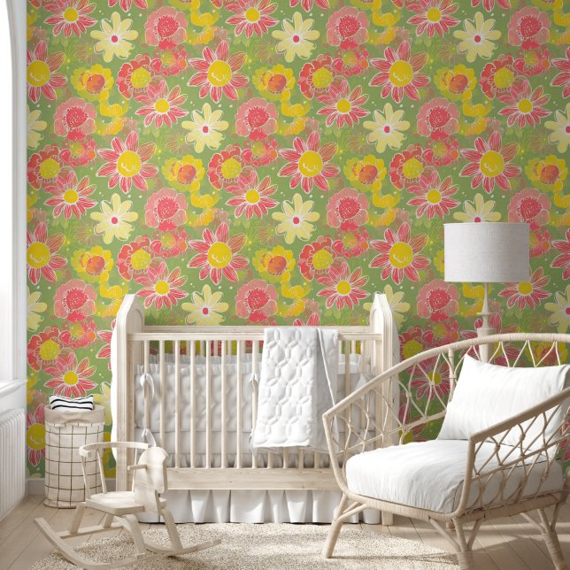 Papier Peint Motif fluide en fleurs 5 (Enfants)