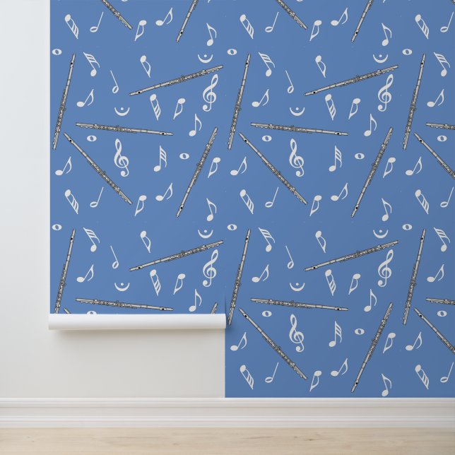 Papier Peint Motif Flute Music Note (Application)