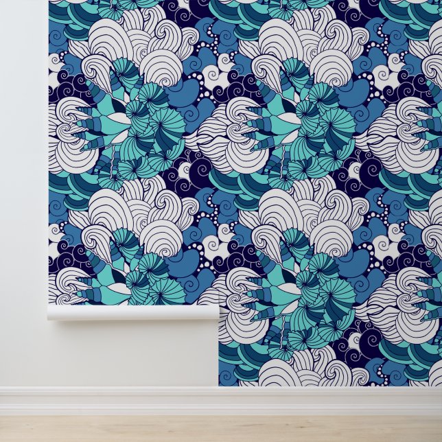 Papier Peint Motif Funky Seashell (Application)