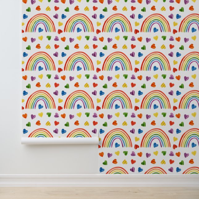 Papier Peint Motif Gay pride moderne Rainbow LGBT (Application)