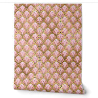 Motif géométrique Art Déco en or rose