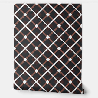 Papier Peint Motif géométrique en noir et tons Brown chauds