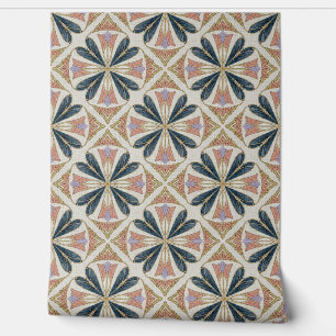 Papier Peint Motif géométrique floral Art Déco vintage