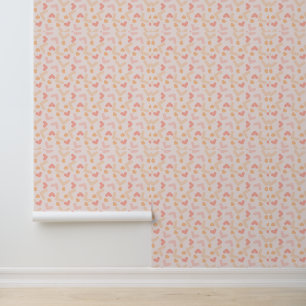 Papier Peint Motif géométrique Pastel doux avec Coeurs