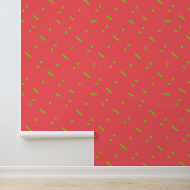 Papier Peint Motif géométrique rose et vert clair (Application)