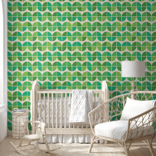 Papier Peint Motif géométrique vert moderne du milieu du siècle