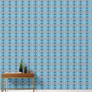 Papier Peint motif géométrique vintage bleu et gris taille S