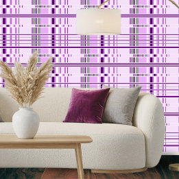 Papier Peint Motif géométrique violet lavande moderne