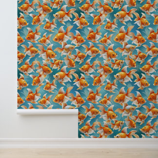 Papier Peint Motif Goldfish | Fond d'écran et design de rideau