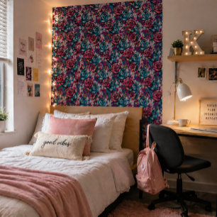Papier Peint Motif graffiti floral rose gras couleur moderne