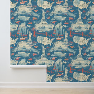 Papier Peint Motif historique vintage-américain (3)