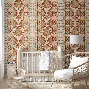 Papier Peint Motif Ikat dessiné à la main de style gribouillis 