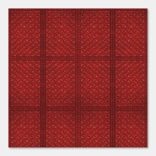Papier Peint motif jacquard rouge - look tapis oriental