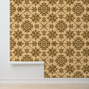 Papier Peint Motif Mandala Abstrait dans Earthy Browns