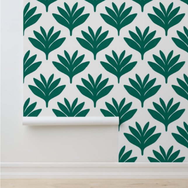 Papier Peint Motif moderne à feuilles vertes (Créateur téléchargé)