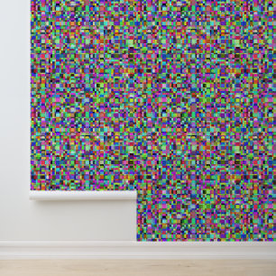 Papier Peint Motif multicolore de formes de carrés abstraits