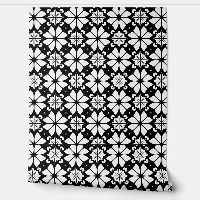 Papier Peint Motif noir et blanc (Déroulement)