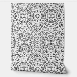 Papier Peint Motif noir et Marbre blanc