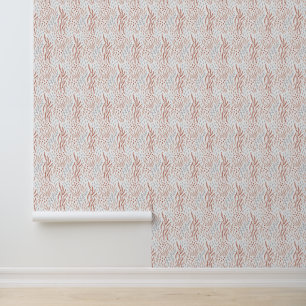 Papier Peint Motif organique abstrait, TerraCotta et gris subti