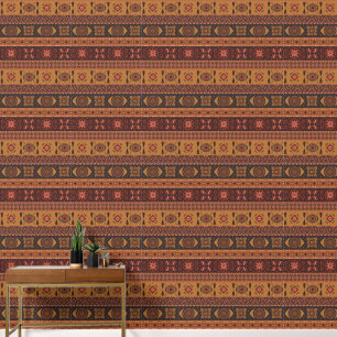 Papier Peint Motif ornemental tribal de terre cuite moderne