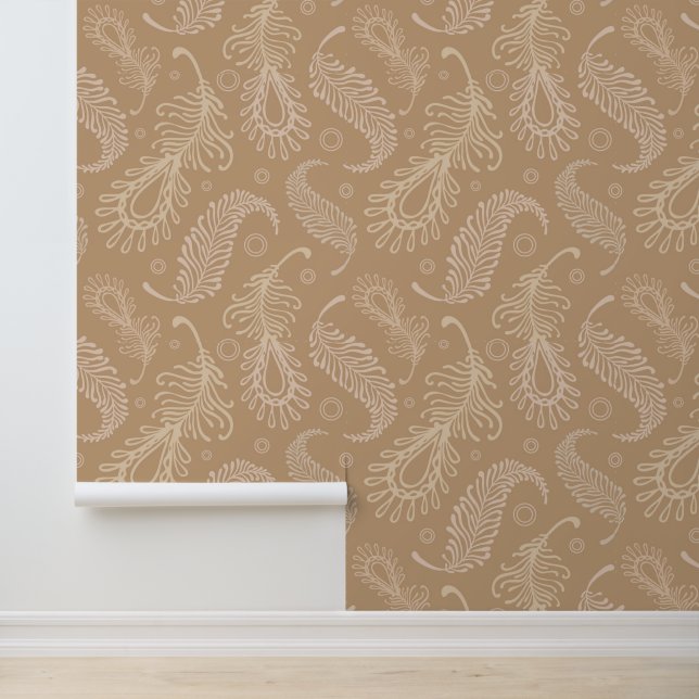 Papier Peint Motif-pâle-à-plume rétro (Application)